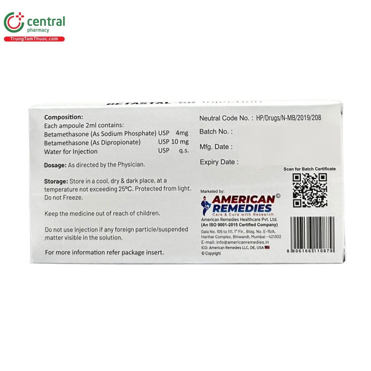 betastal bd injection 2ml 8 N5874