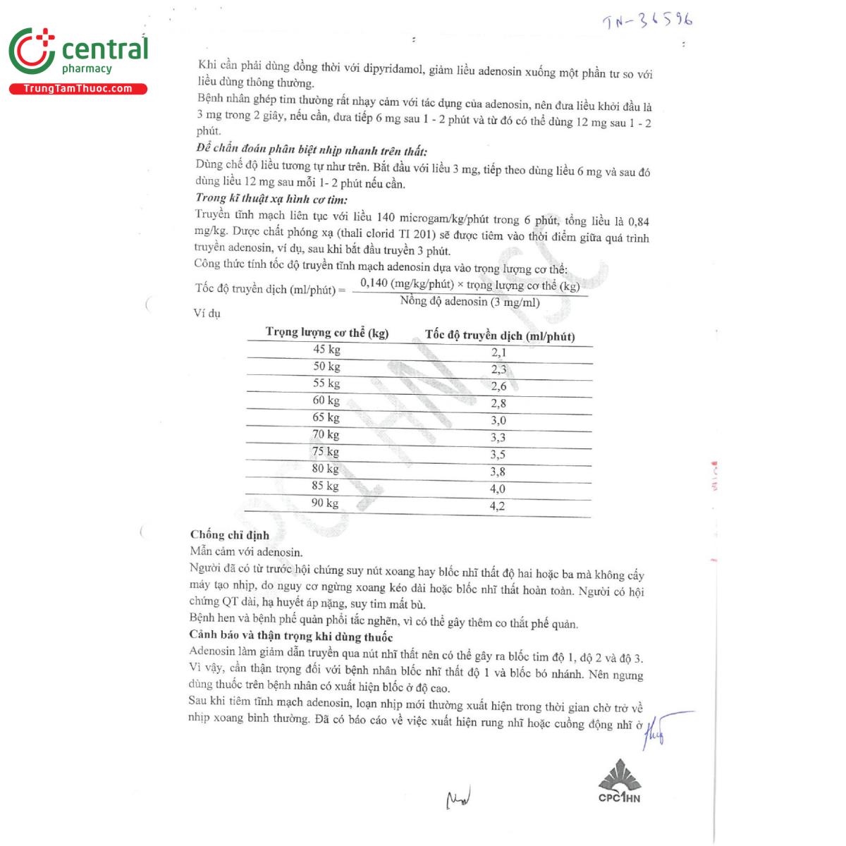 bfs adenosin 3mg ml 8 P6707