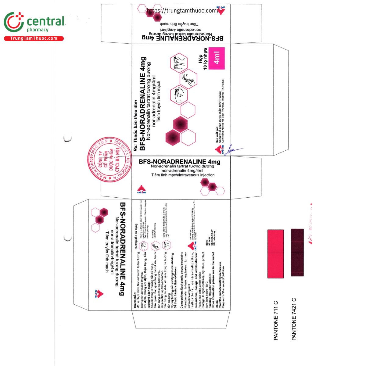 bfs noradrenaline 4mg 6 O5815