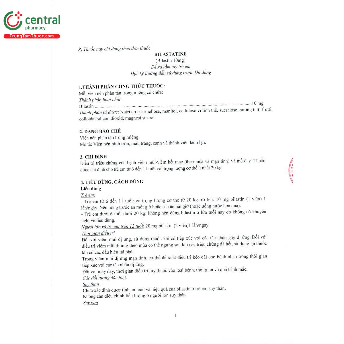 bilastatine 10mg 1 V8451 bilastatine 10mg 1 V8451