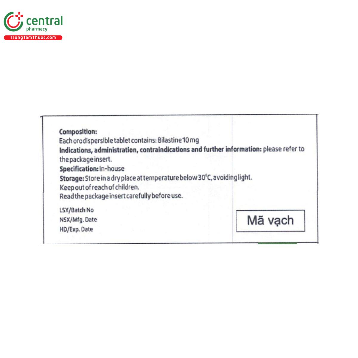 bilastin odt soha 10 4 G2070