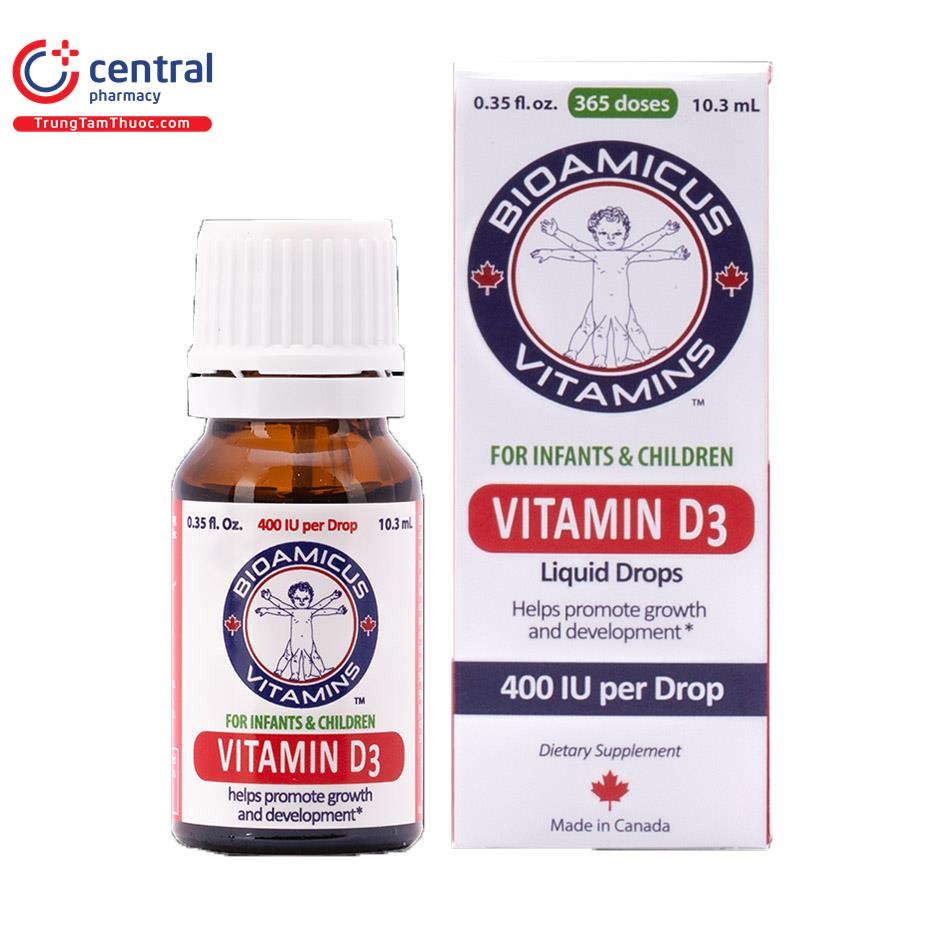 [CHÍNH HÃNG] Thuốc BioAmicus Vitamin D3-Xương chắc khỏe, trẻ mau lớn