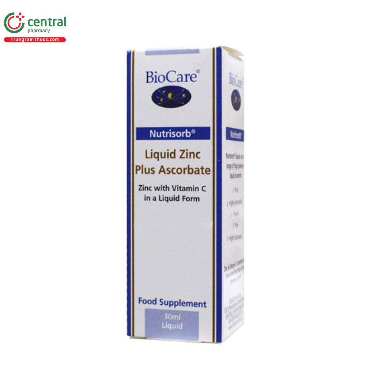 biocare liquid zinc plus ascorbate 2 I3760