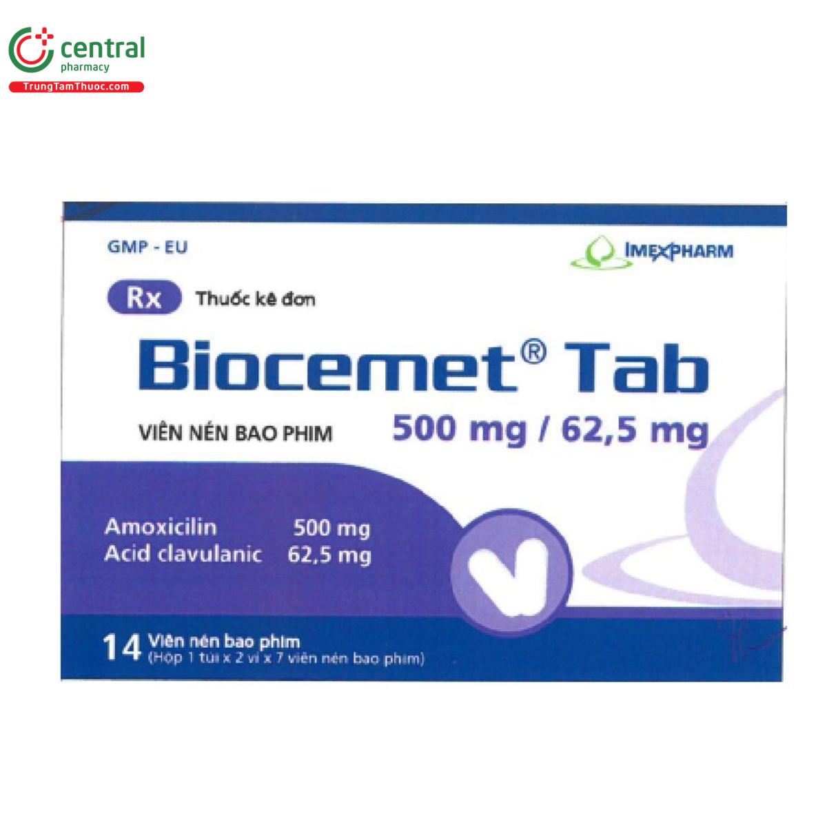 biocemet tab 500mg 625mg 3 U8143