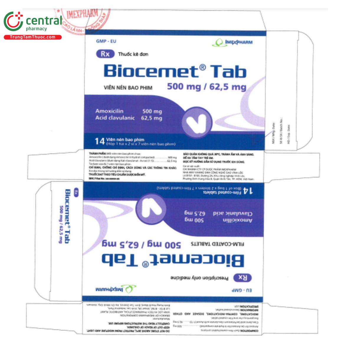 biocemet tab 500mg 625mg 7 S7375