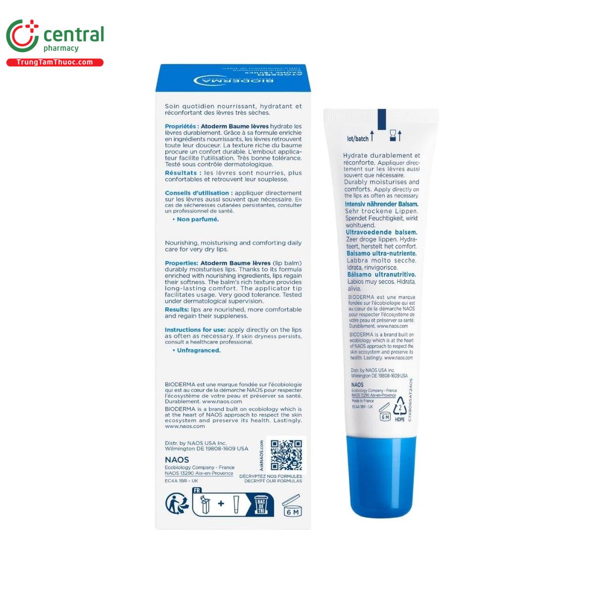 bioderma atoderm baume levres 3 H3533 bioderma atoderm baume levres 3 H3533
