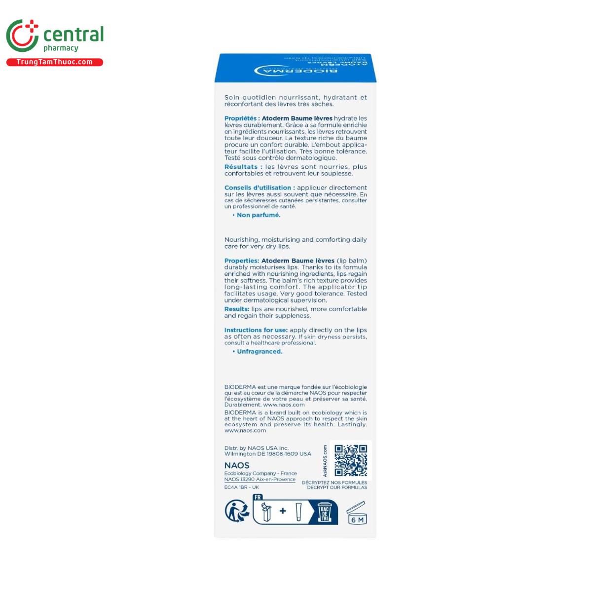 bioderma atoderm baume levres 5 D1073 bioderma atoderm baume levres 5 D1073