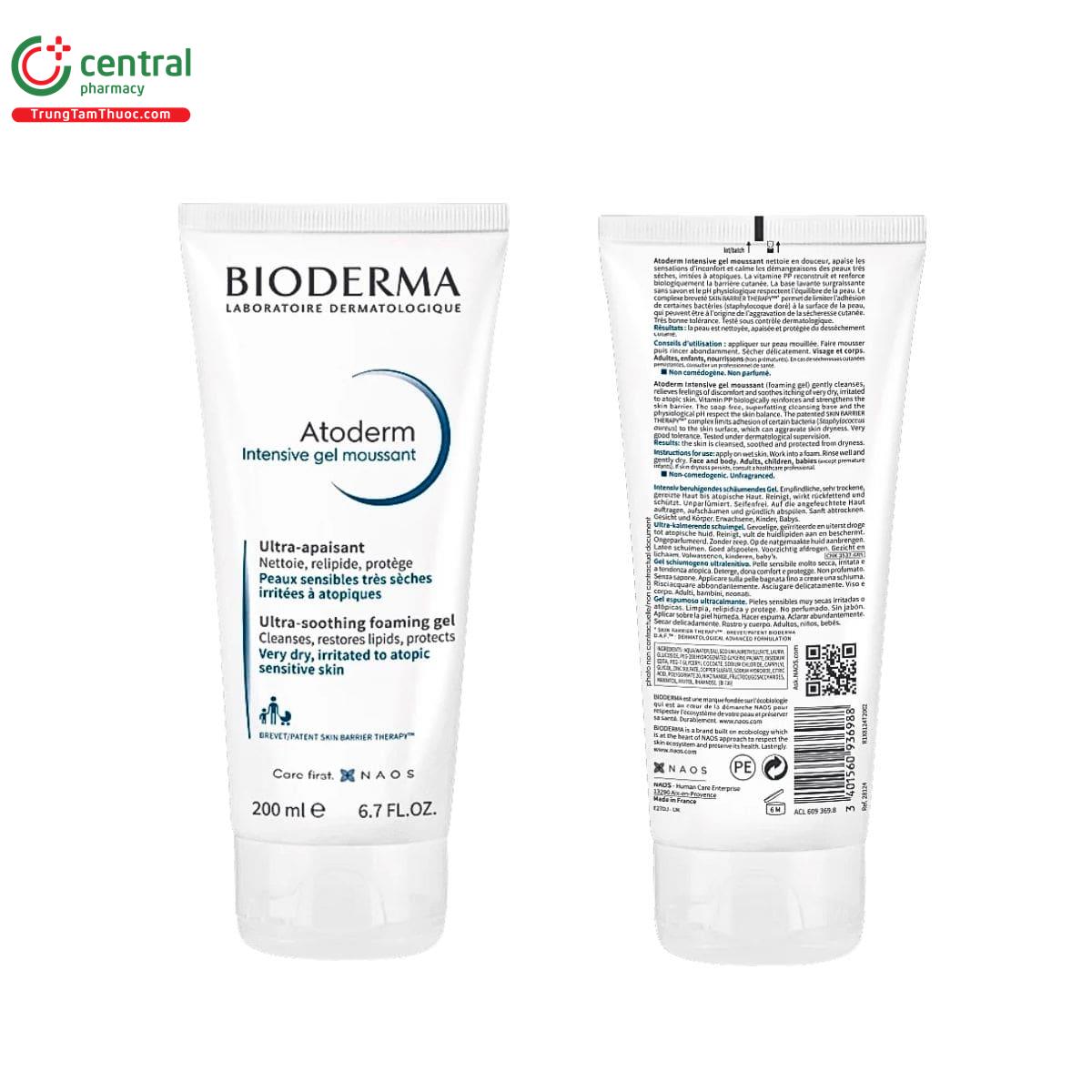 bioderma atoderm intensive gel moussant 200ml 4 S7453