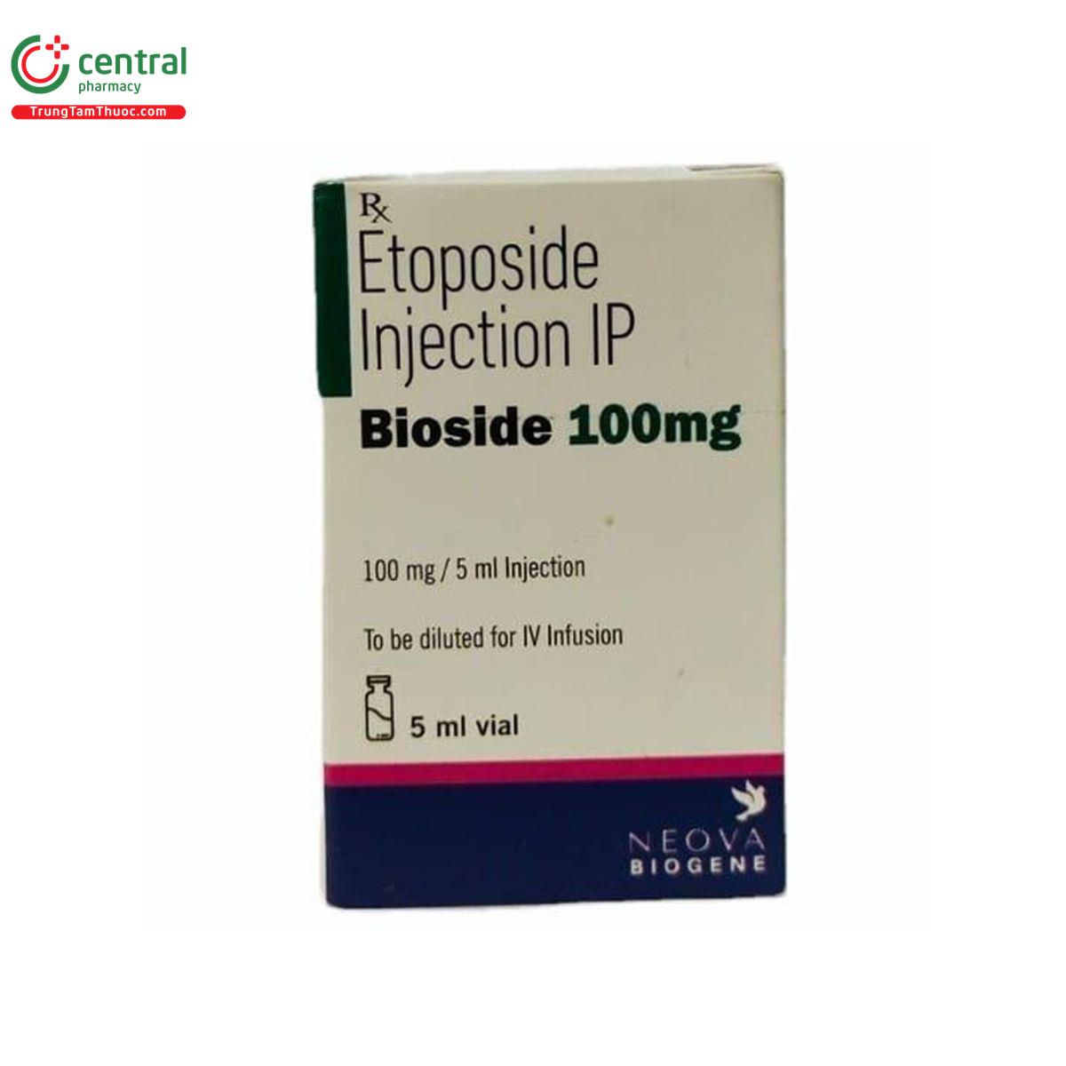 Thuốc Bioside 100mg Etoposide injection trị ung thư phổi, tinh hoàn