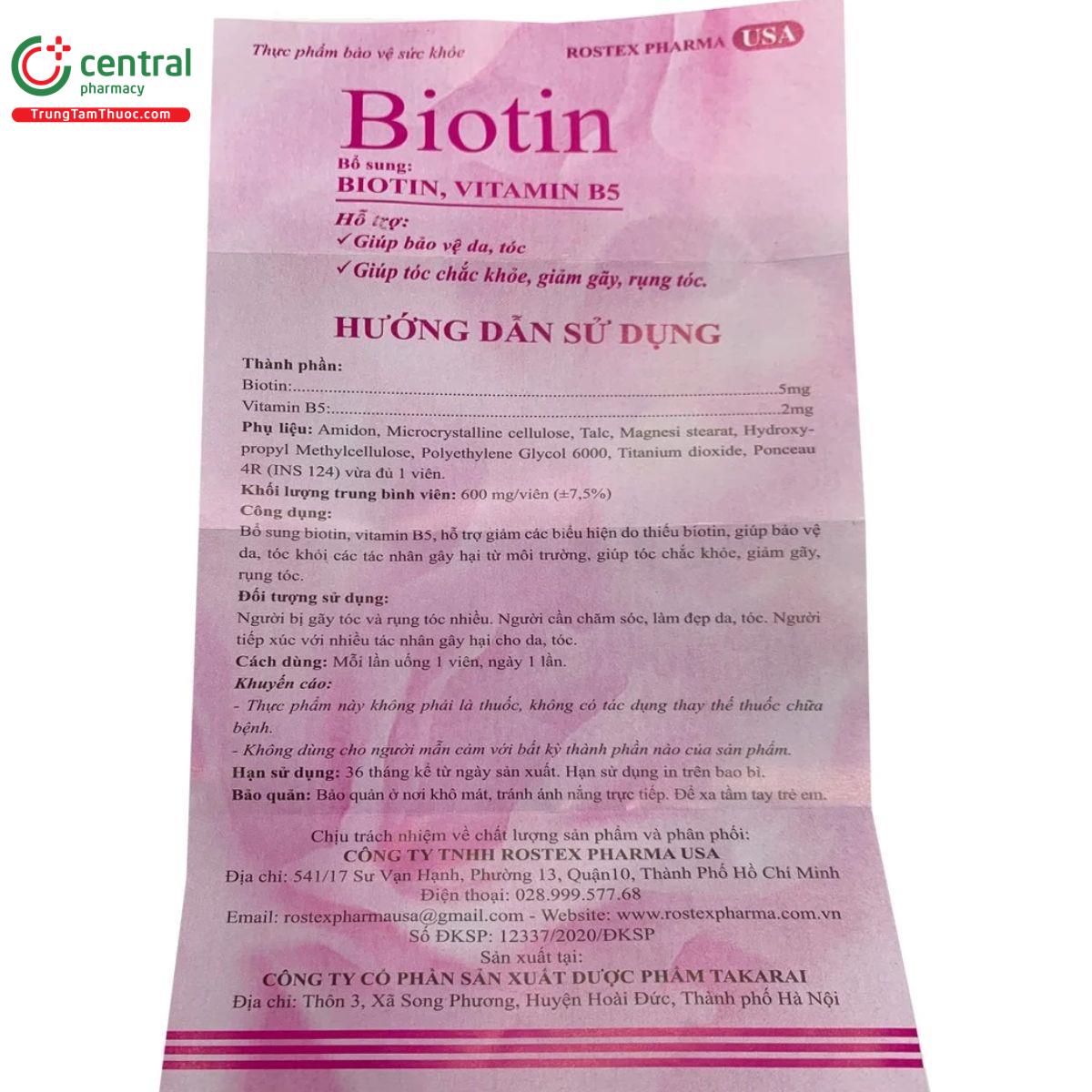 biotin rostex pharma usa 13 U8134 biotin rostex pharma usa 13 U8134