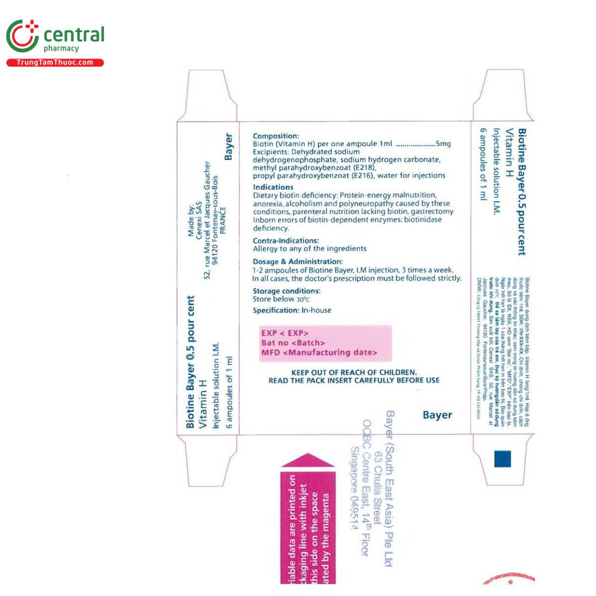 biotine bayer 0 5 pour cent 4 O5272