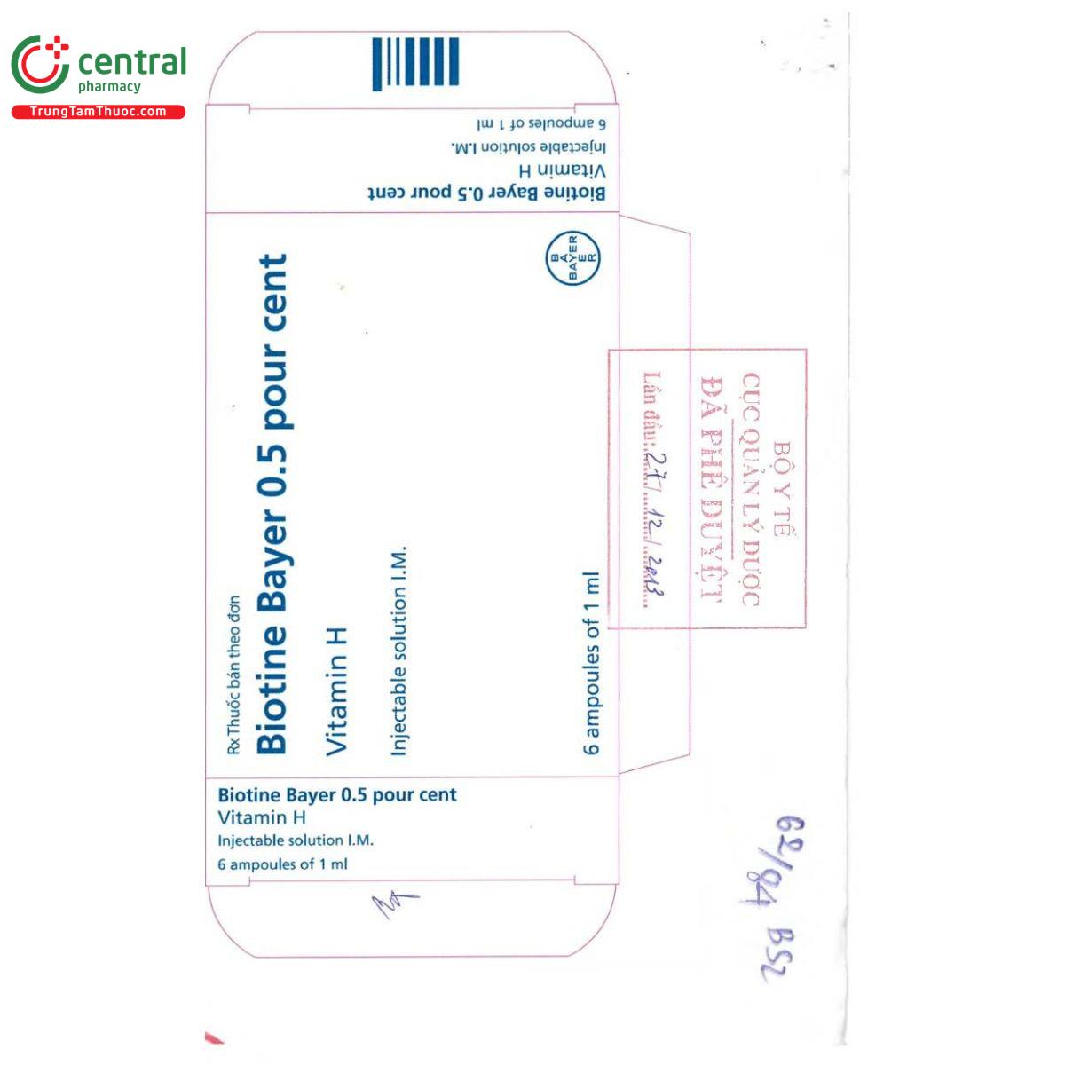 biotine bayer 0 5 pour cent 5 C1220