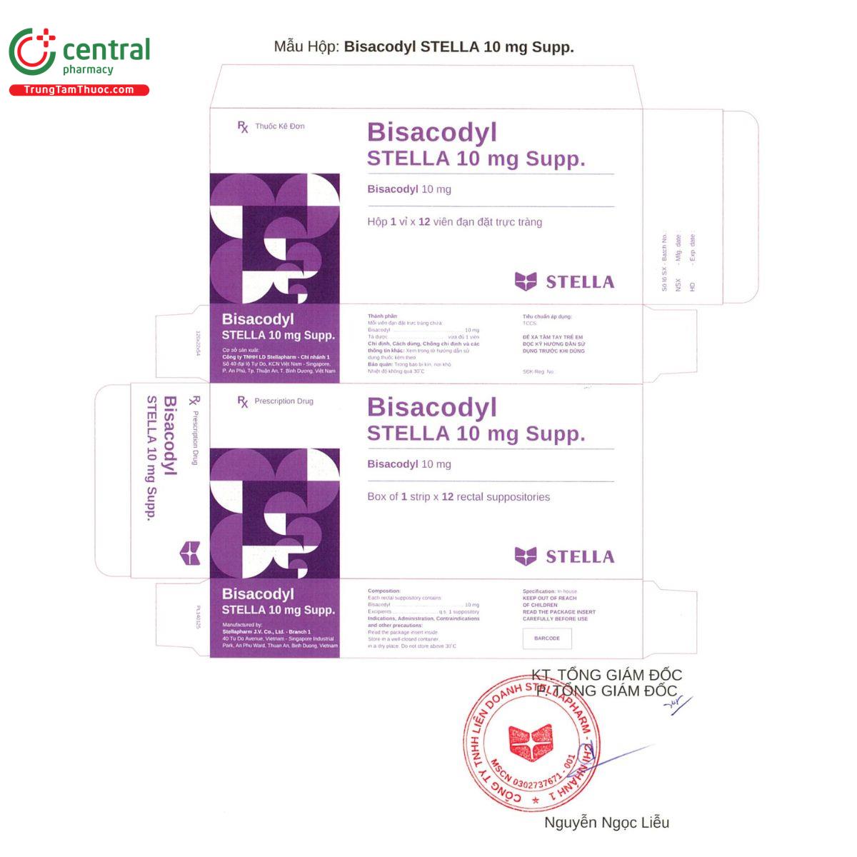bisacodyl stella 10 mg supp O5883 bisacodyl stella 10 mg supp O5883