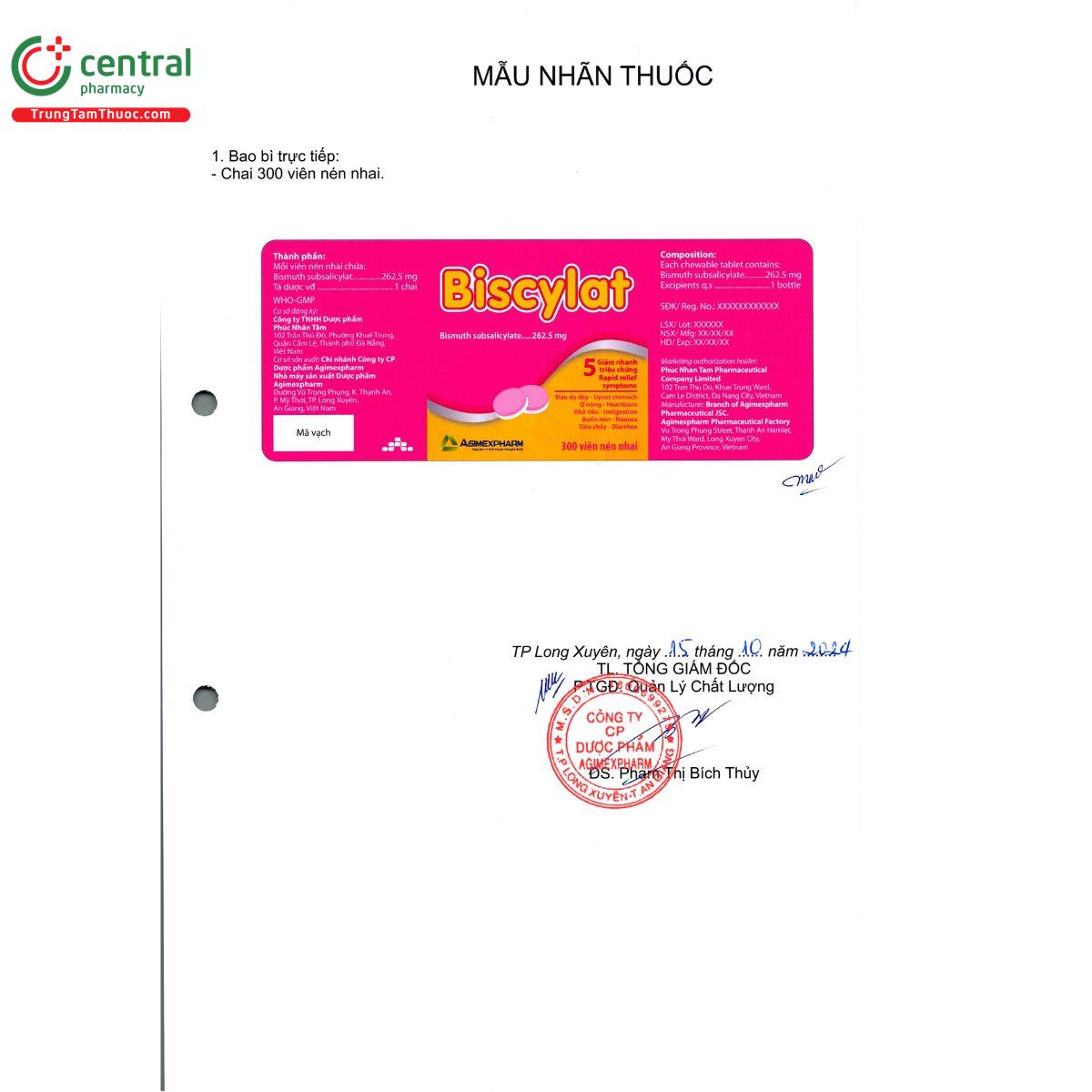 biscylat 262 5mg 15 U8325