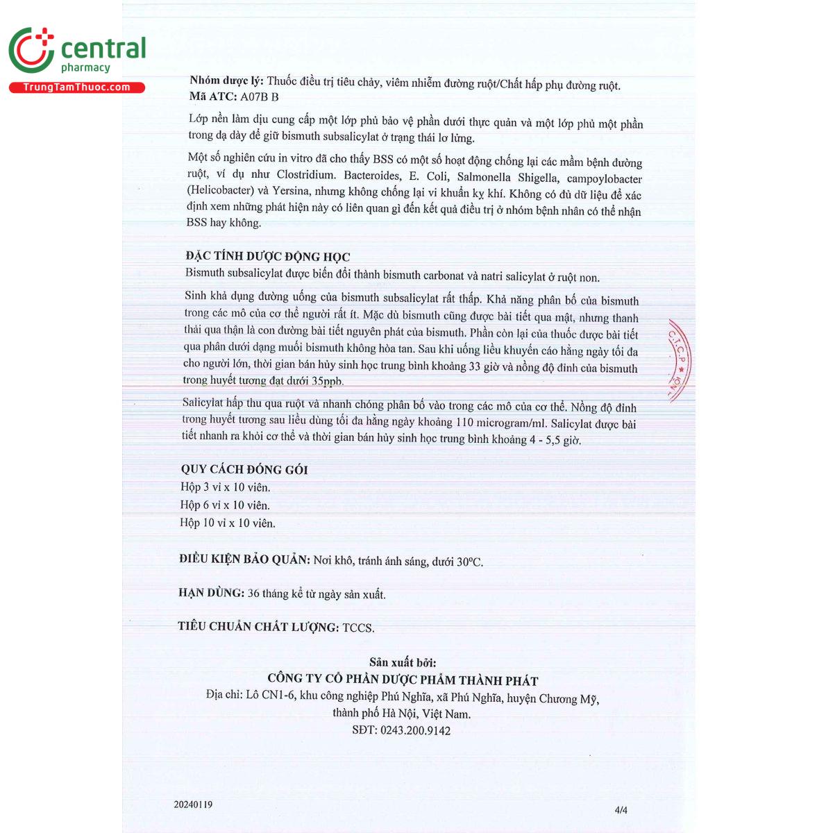 bismotab 262 5mg C1401