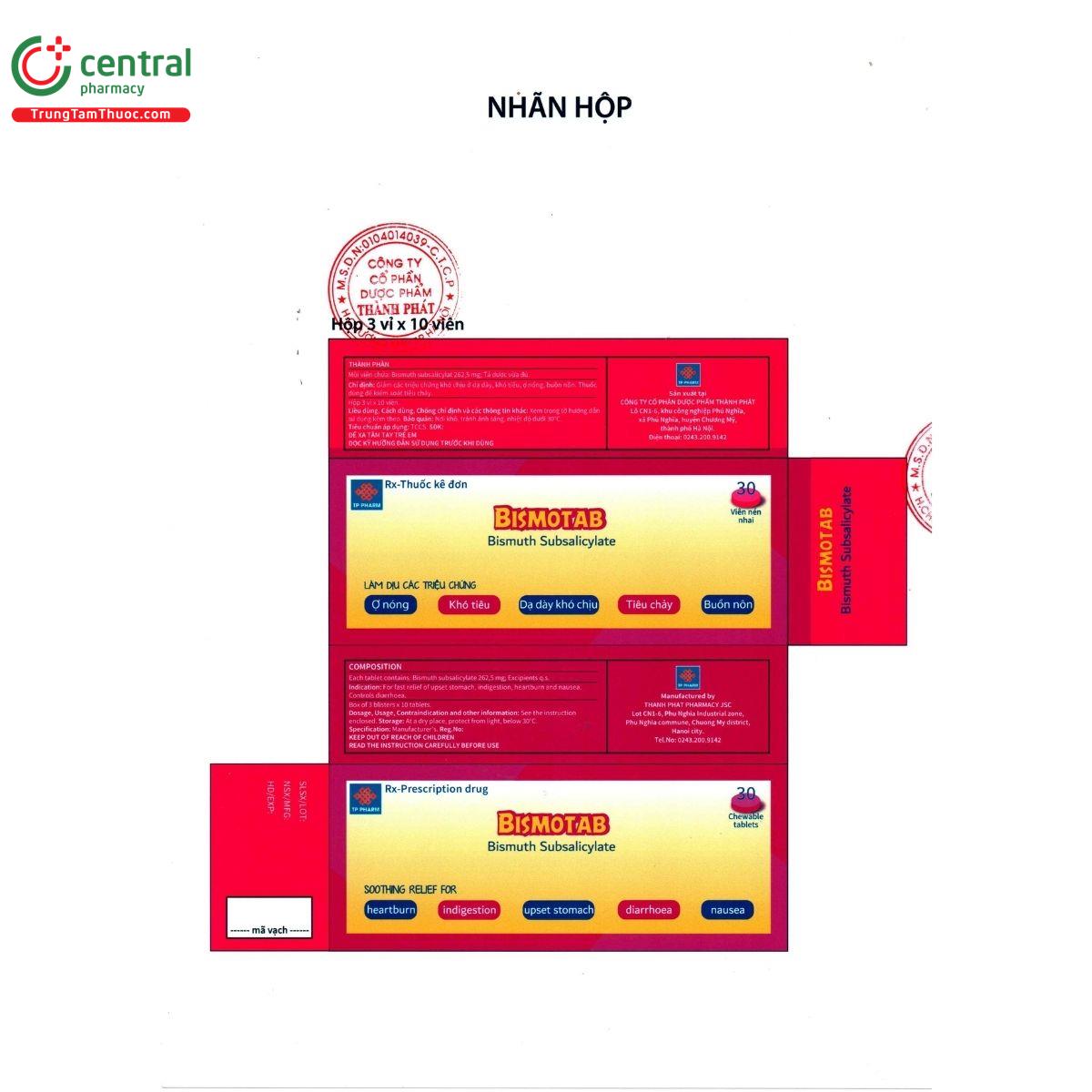 bismotab 262 5mg C1401