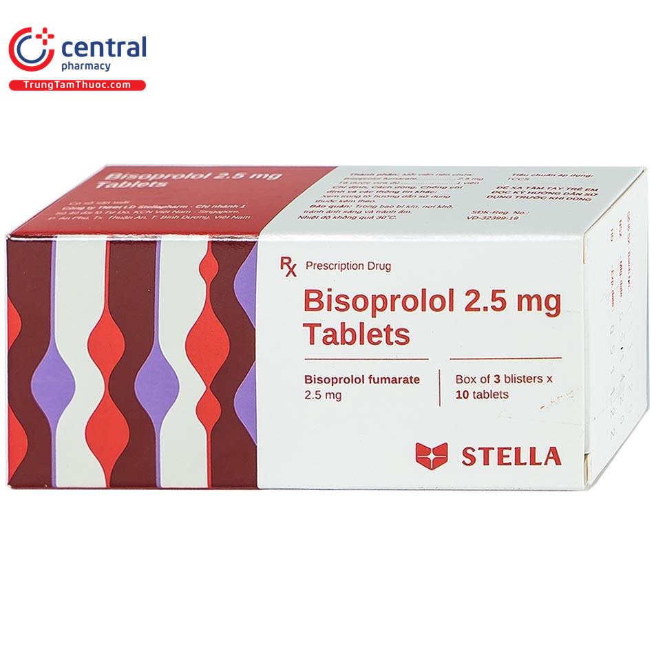 [CHÍNH HÃNG] Thuốc điều trị bệnh tim Bisoprolol 2,5mg Tablets Stella