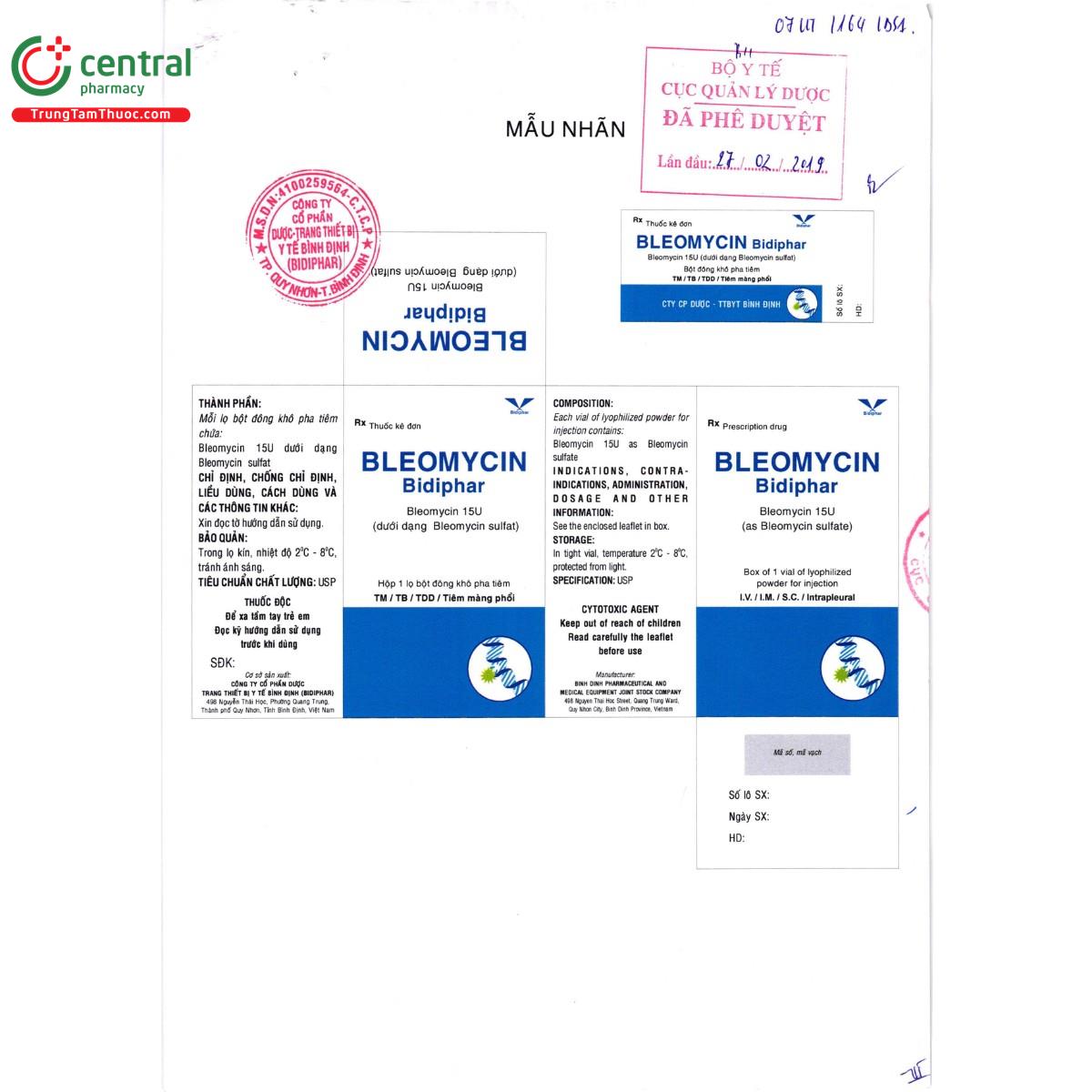 bleomycin bidiphar 15u 4 Q6660