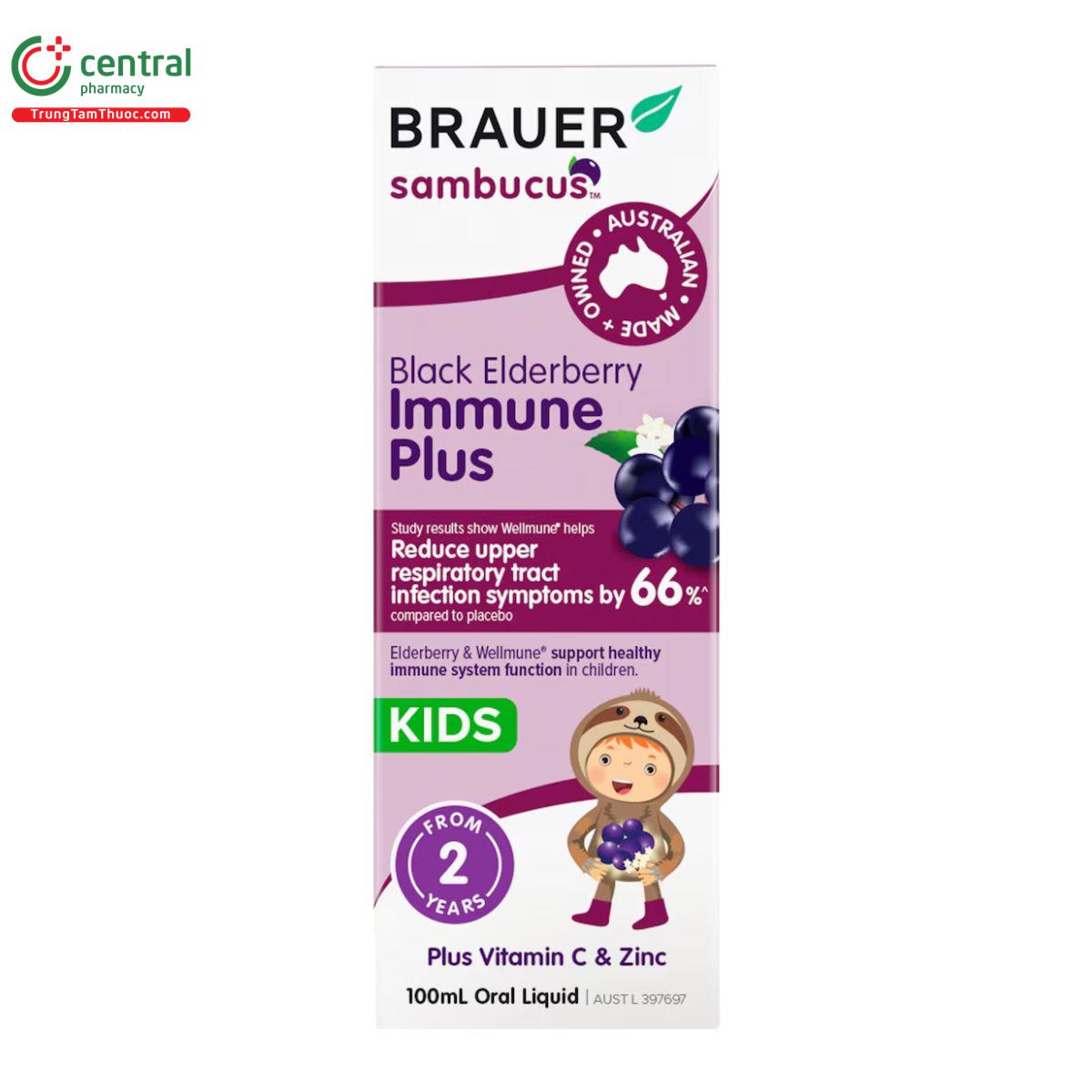 brauer sambucus black elderberry kids immune plus 2 S7174