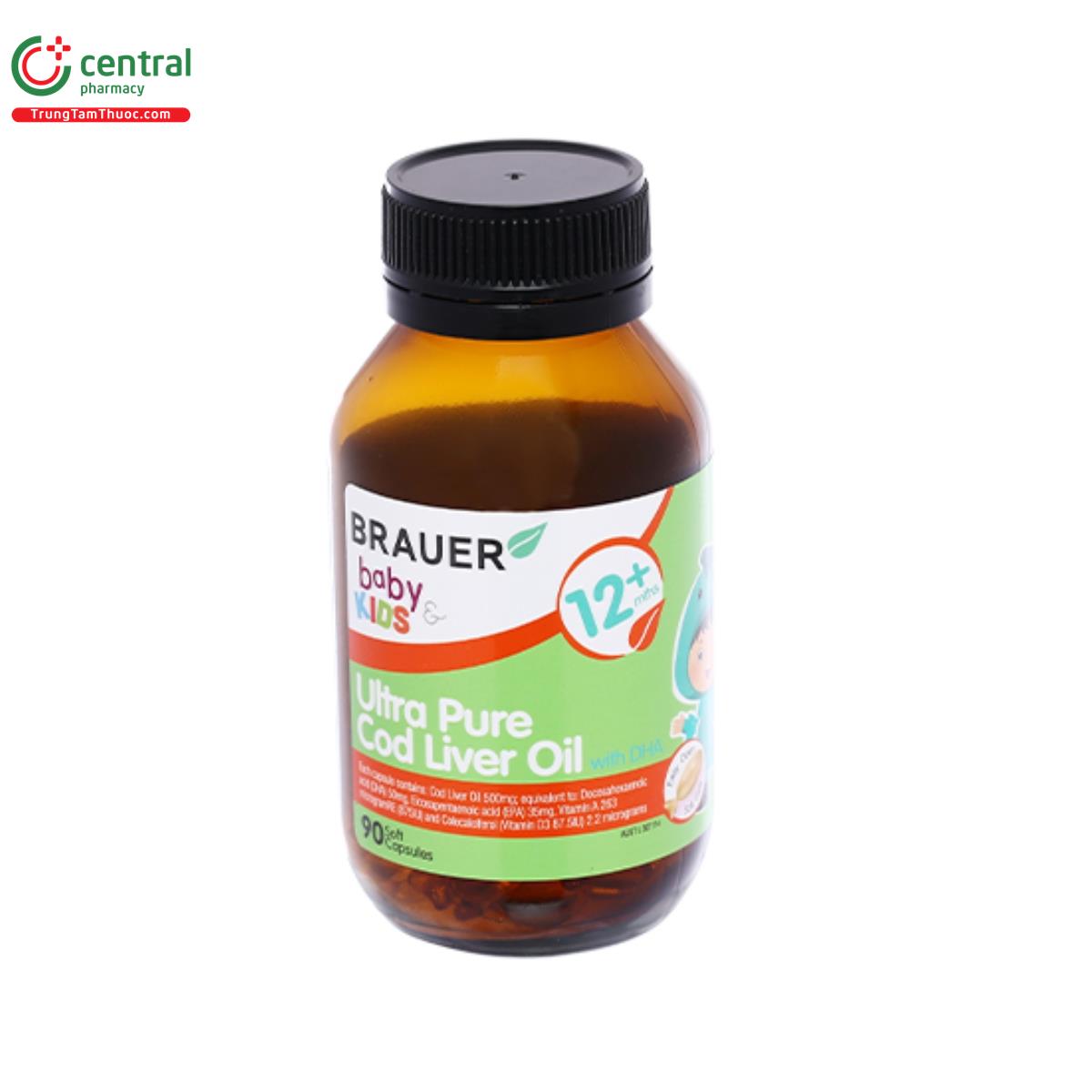 brauer ultra pure cod liver oil with dha 10 M5062