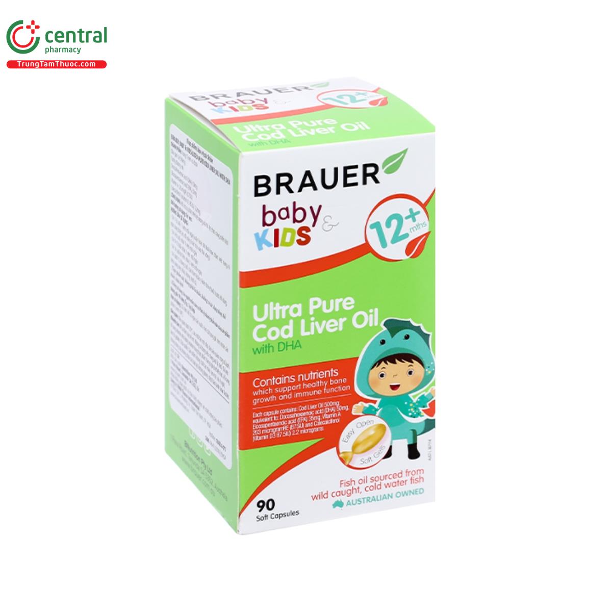 brauer ultra pure cod liver oil with dha 3 L4825