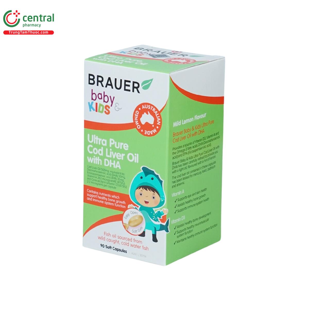 brauer ultra pure cod liver oil with dha 6 M4256