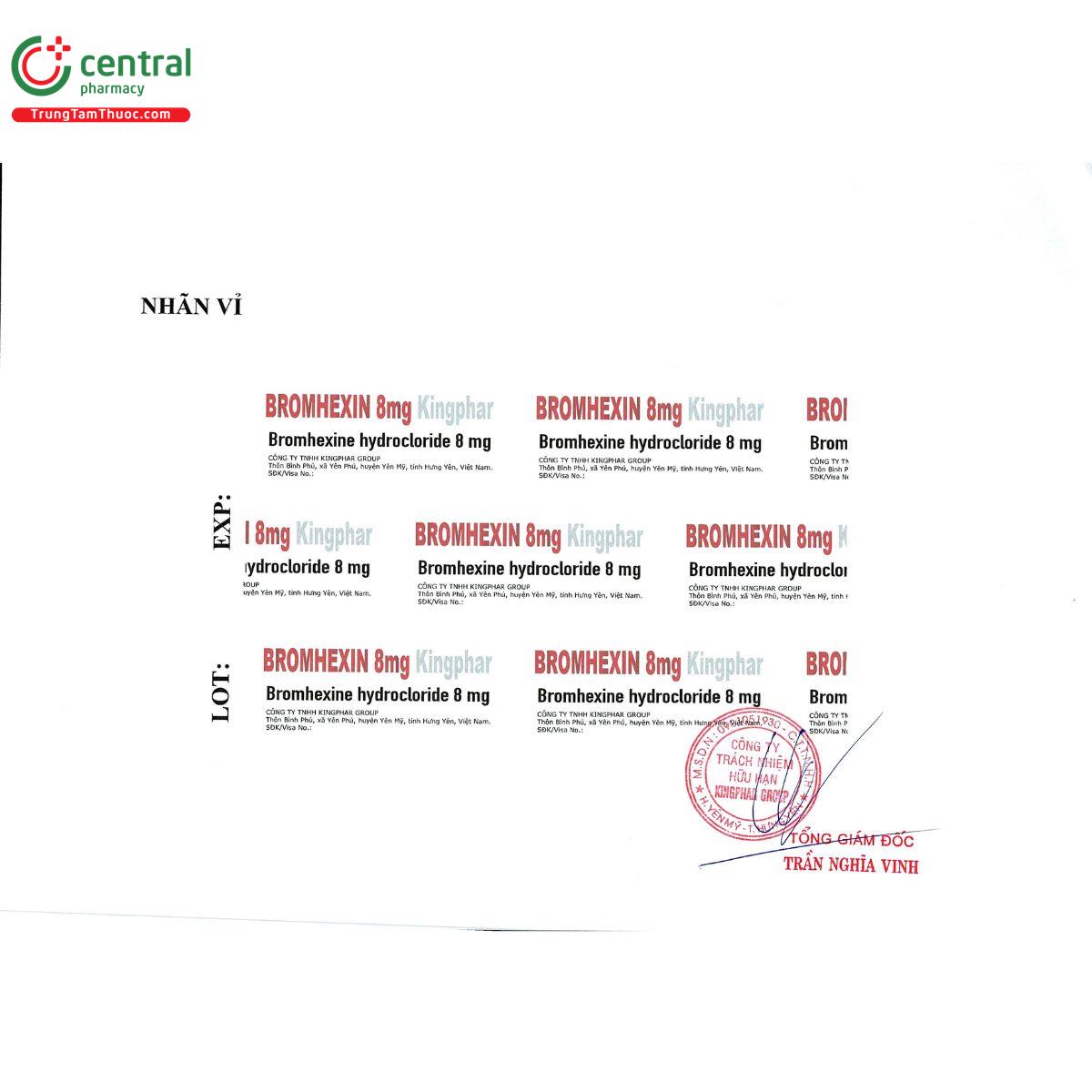 bromhexin 8 mg kingphar 3 L4646 bromhexin 8 mg kingphar 3 L4646