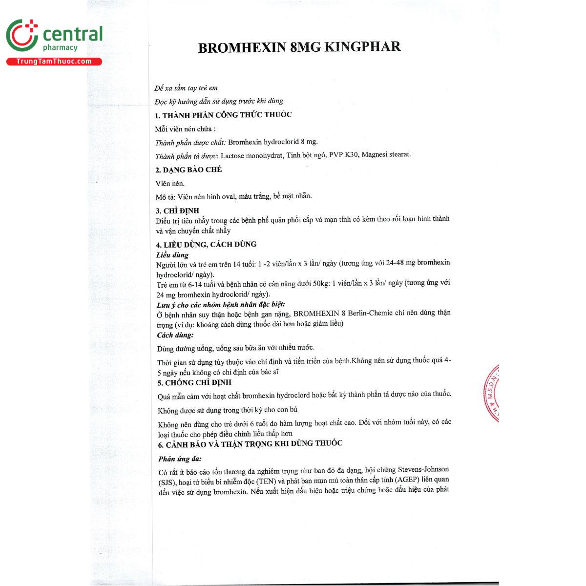 bromhexin 8 mg kingphar 4 J3510 bromhexin 8 mg kingphar 4 J3510