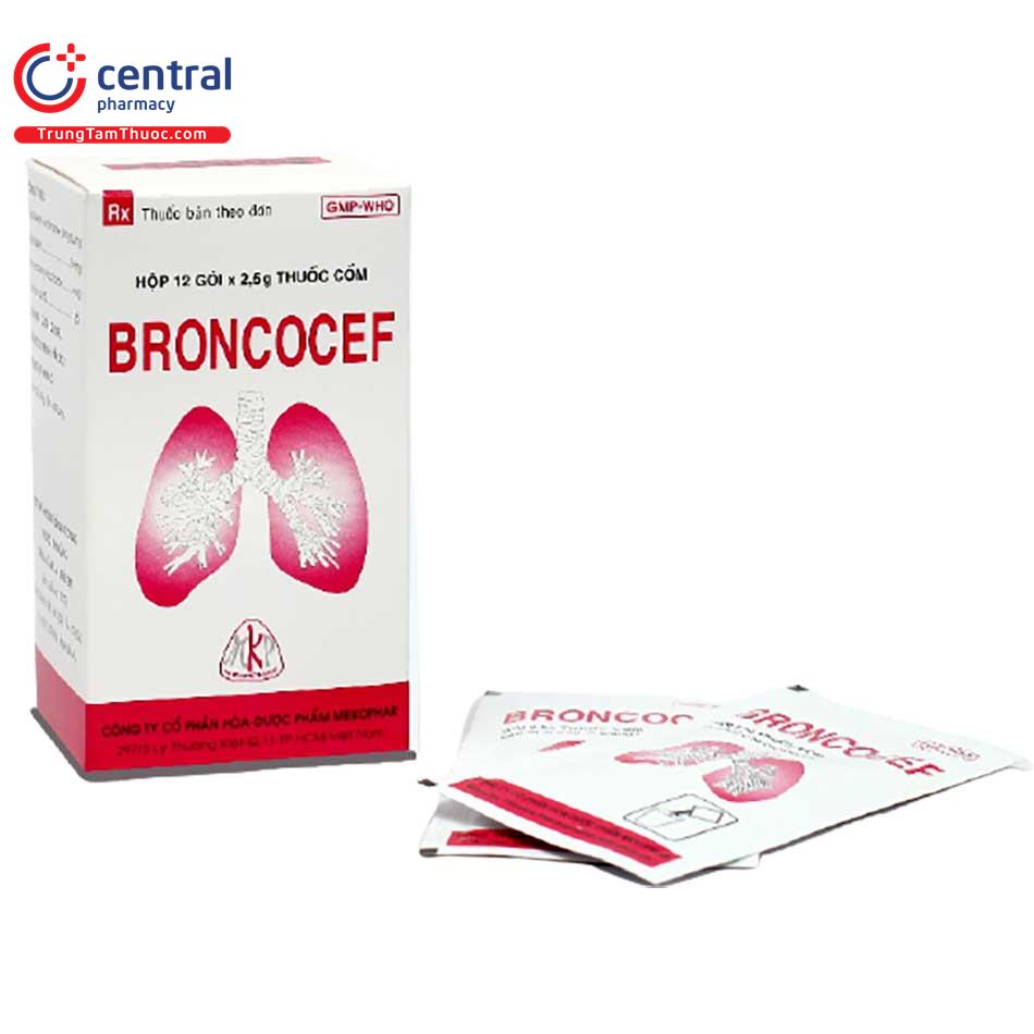 Thuốc Broncocef (Hộp 12 gói): tác dụng, liều dùng, lưu ý khi dùng