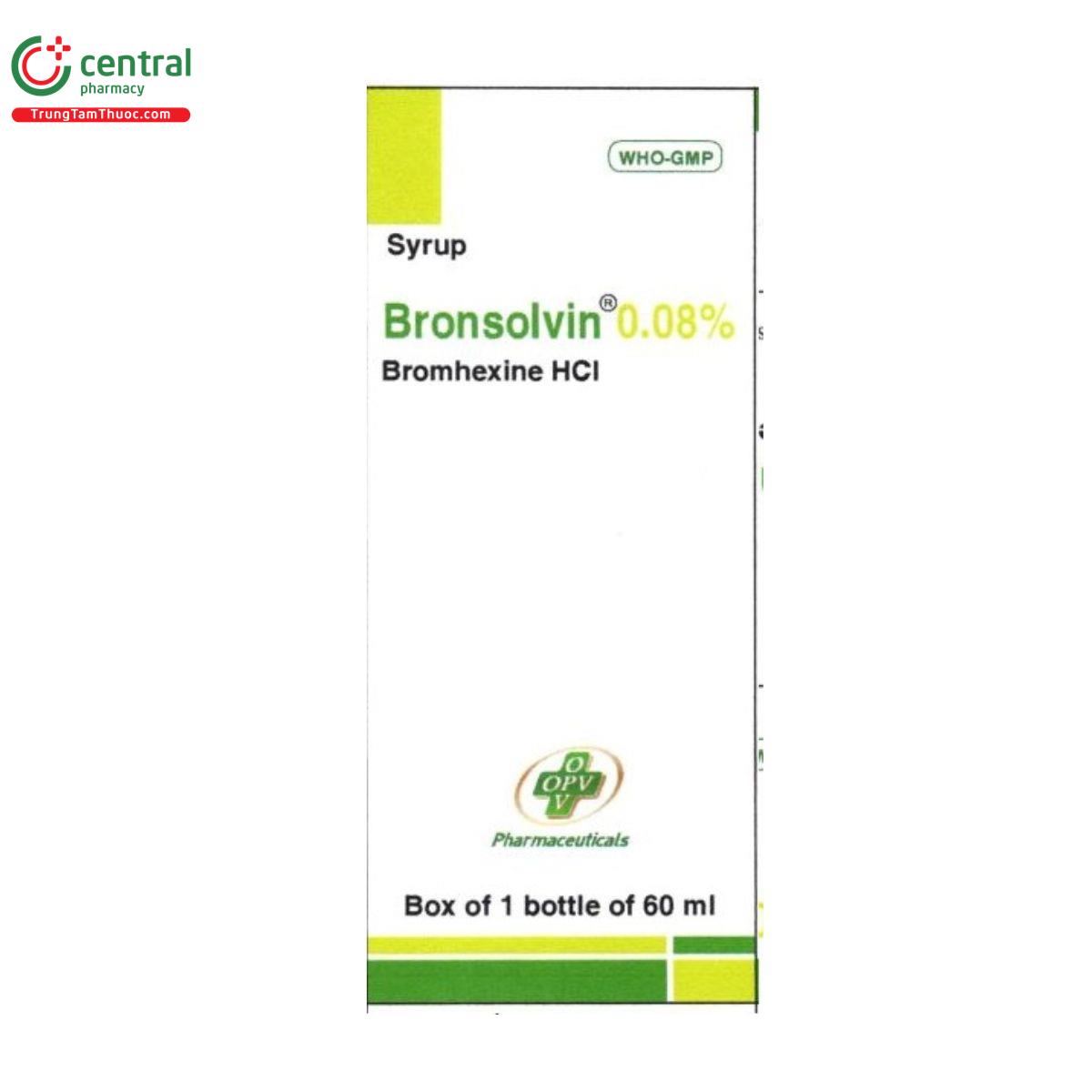 Thuốc Bronsolvin 0.08% điều trị viêm phế quản, giãn phế quản