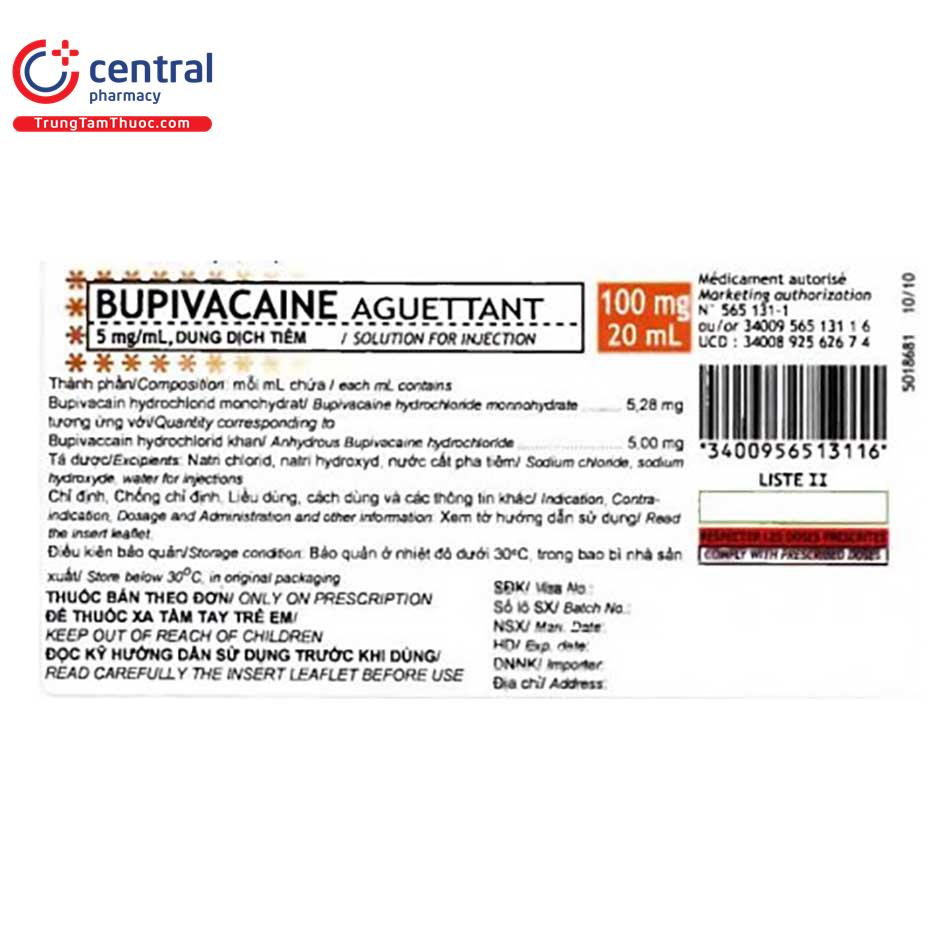 bupivacaine aguettant 5mg ml 3 E1485