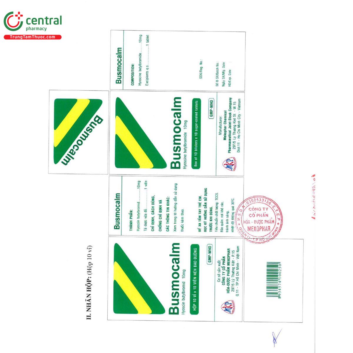 busmocalm 10mg 4 H3427 busmocalm 10mg 4 H3427