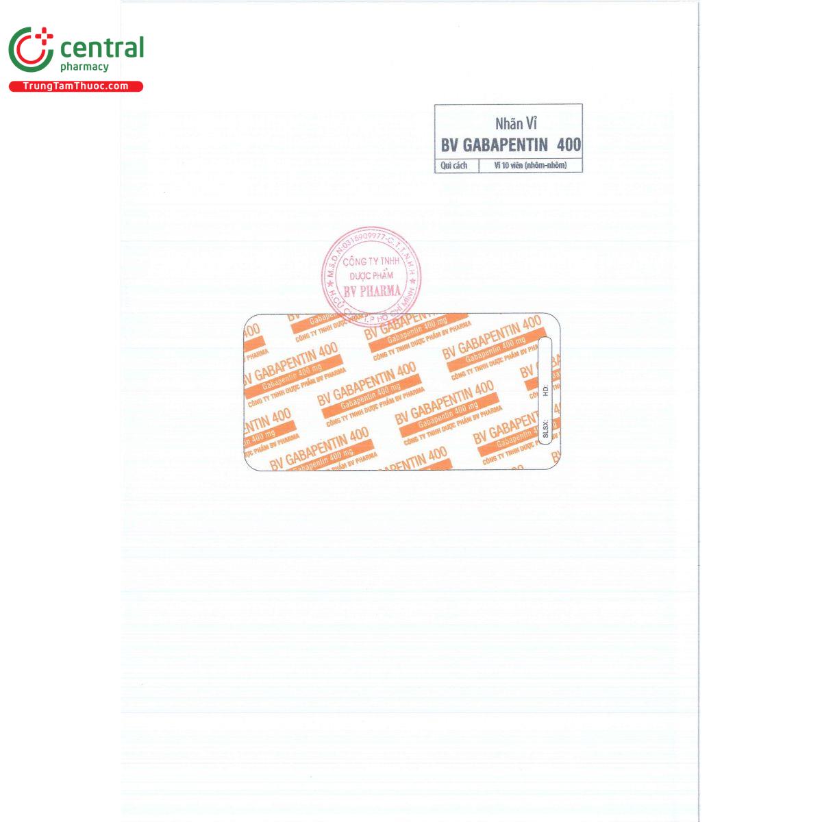 bv gabapentin 400 3 M5267 bv gabapentin 400 3 M5267