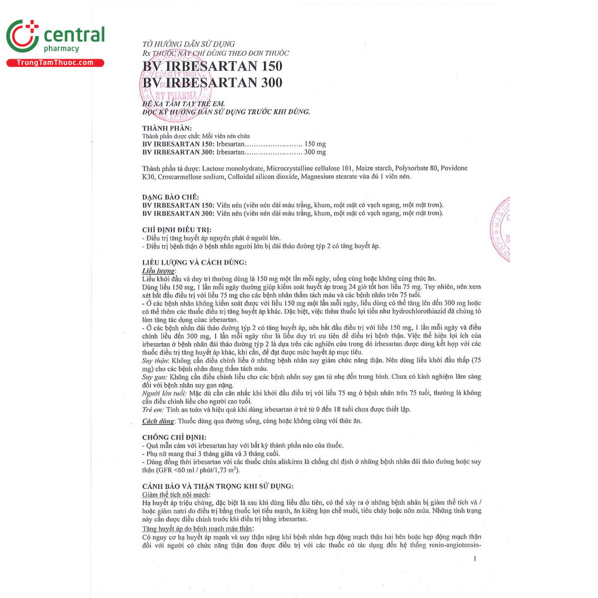 bv irbesartan 300mg 3 O5675 bv irbesartan 300mg 3 O5675