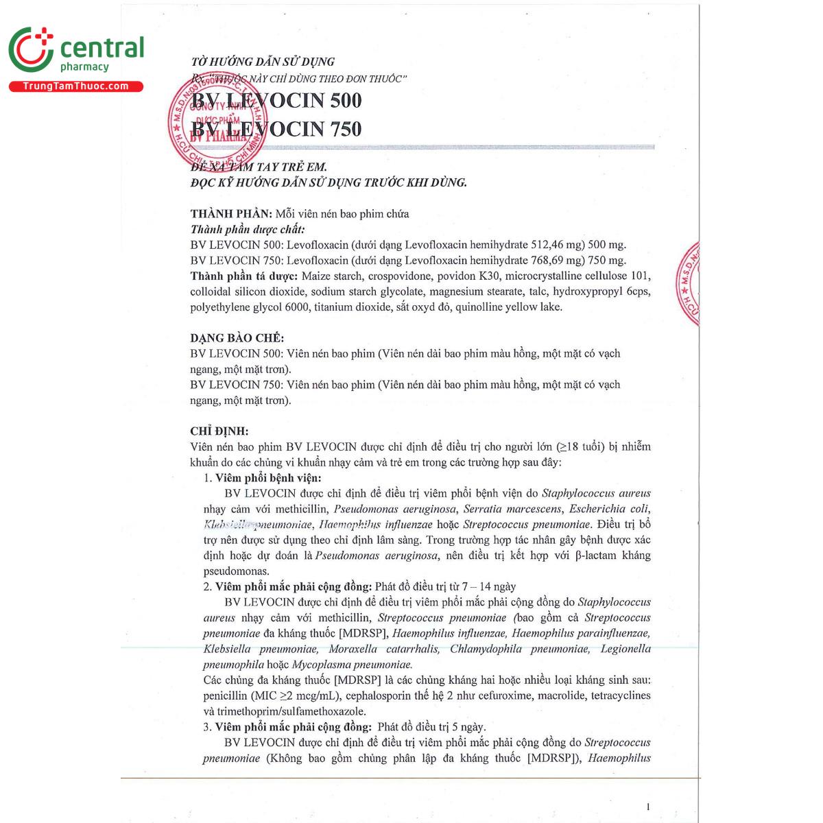 bv levocin 500mg 4 F2781