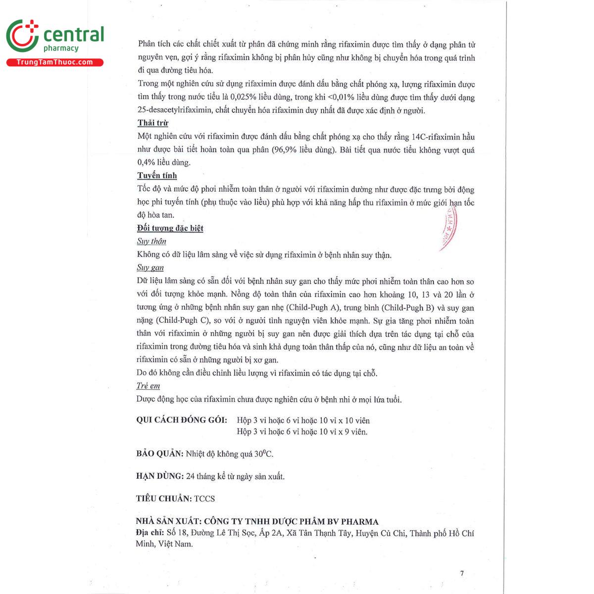 bv rifaximin 200 10 M5464 bv rifaximin 200 10 M5464