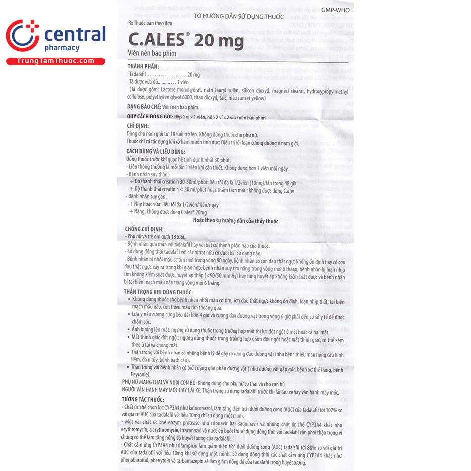 c ales 20mg hdsd 1 H3530