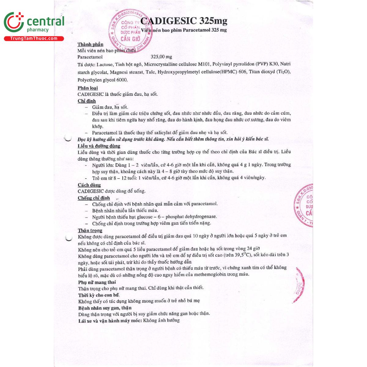 cadigesic 325mg 4 J3436 cadigesic 325mg 4 J3436