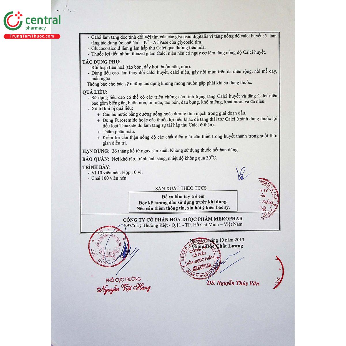 calci lactate 650mg mekophar 8 S7553