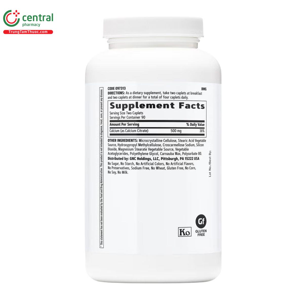 calcium citrate gnc 3 N5786