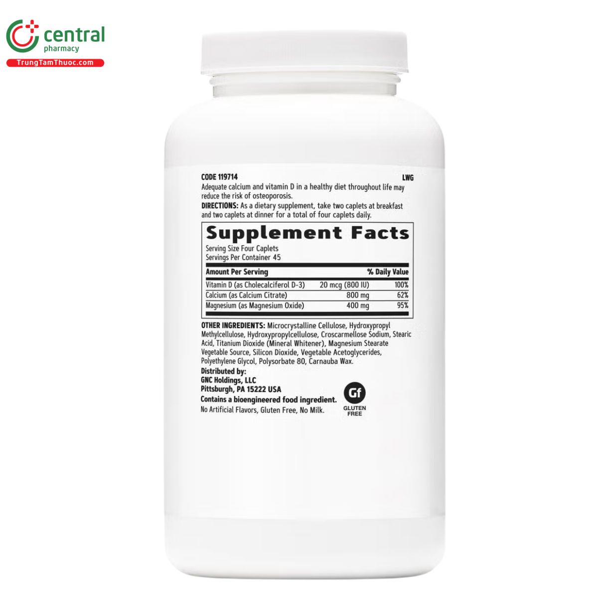 calcium citrate plus with magnesium vitamin d 3 gnc 3 D1548