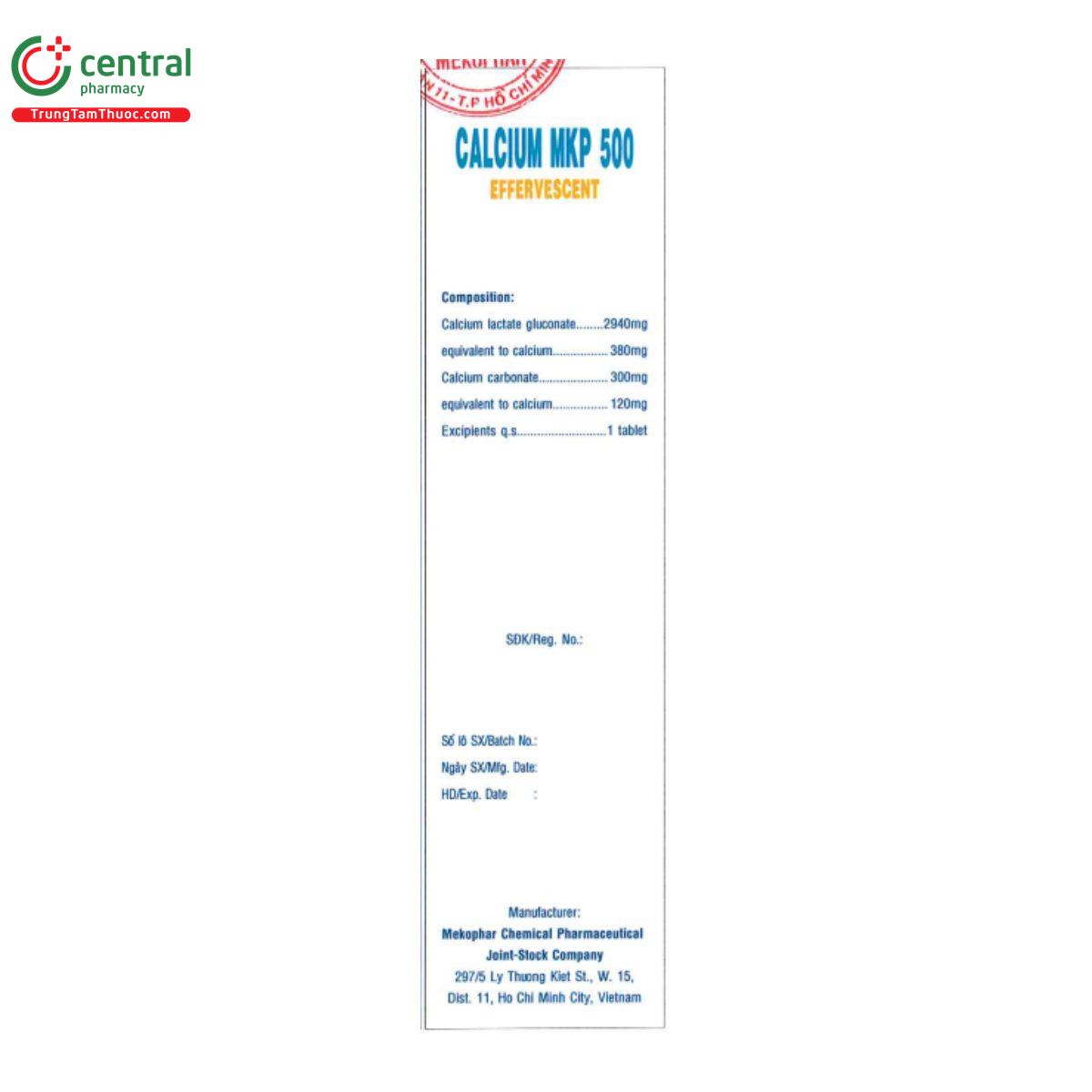 calcium mkp 500 effervescent 4 D1563
