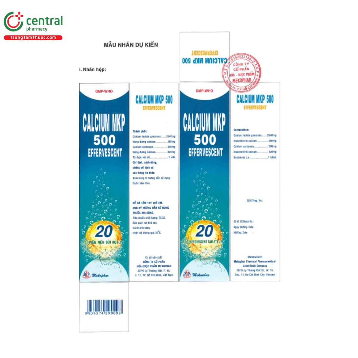 calcium mkp 500 effervescent 6 C1551