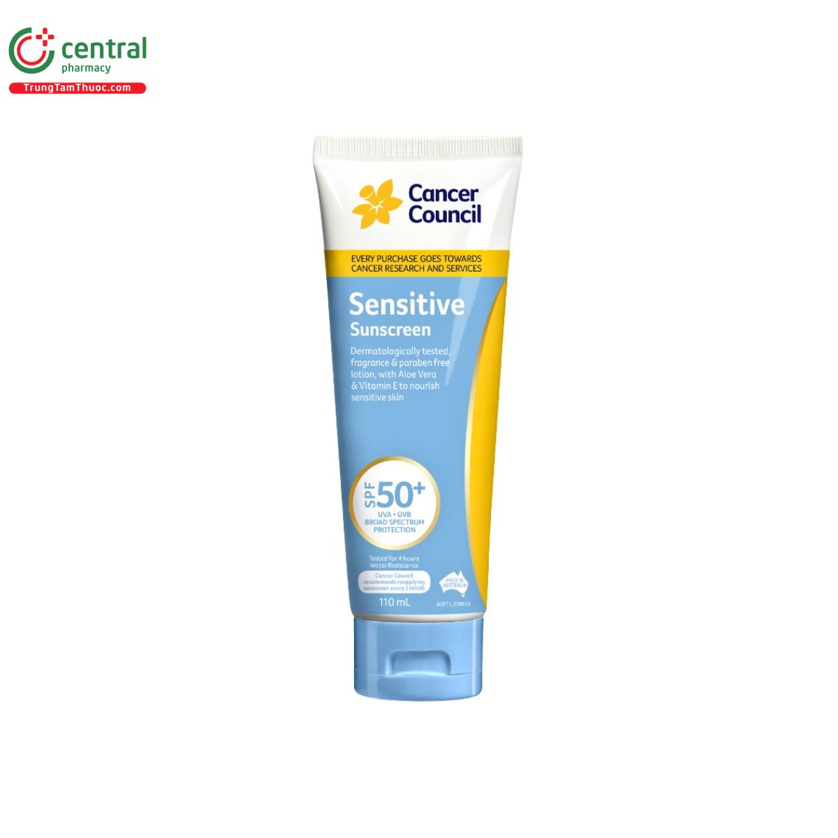 cancer council sensitive sunscreen spf50 3 N5074