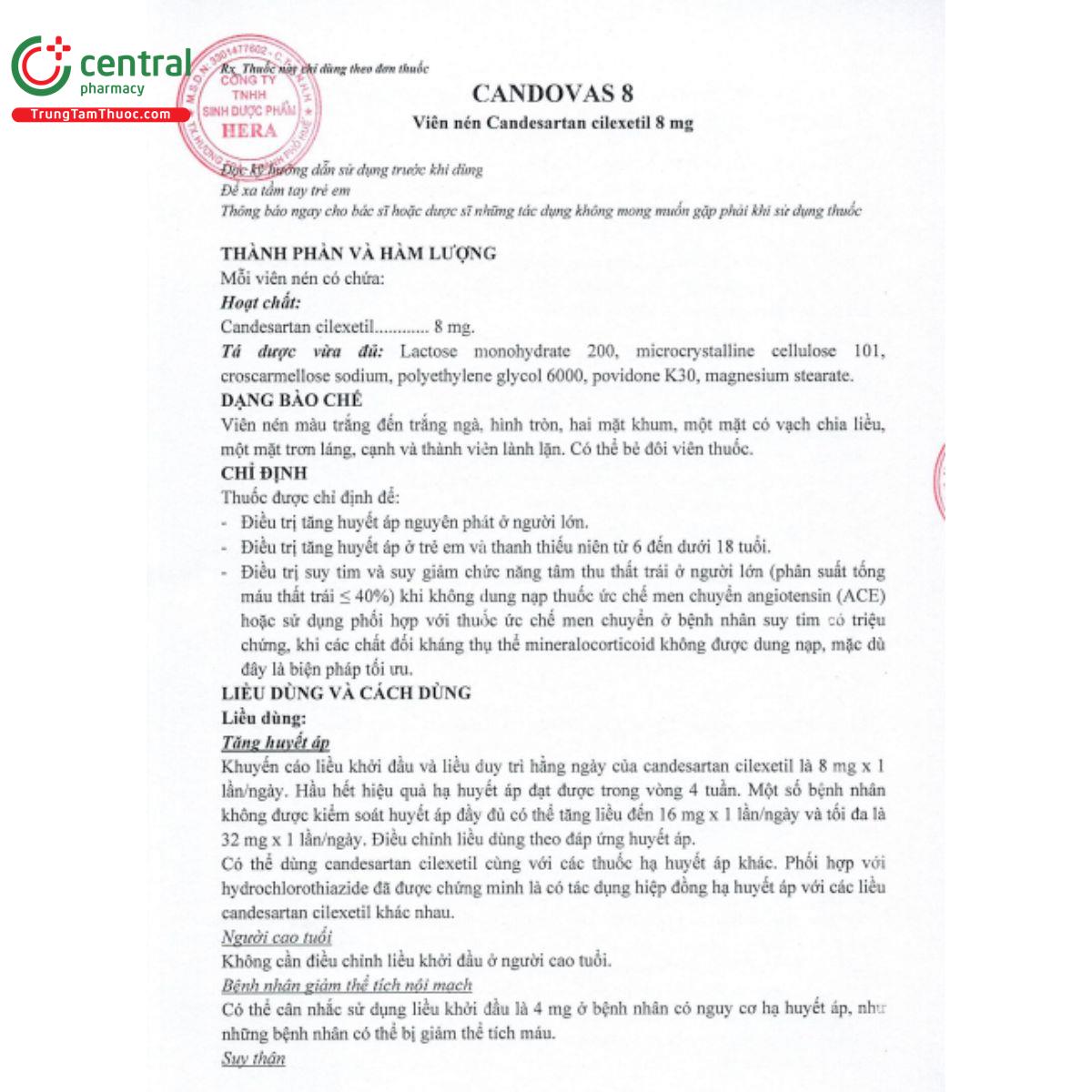 candovas 8mg 4 H3437