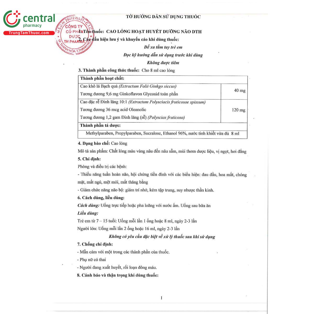 cao long hoat huyet duong nao dth 12 A0230 cao long hoat huyet duong nao dth 12 A0230