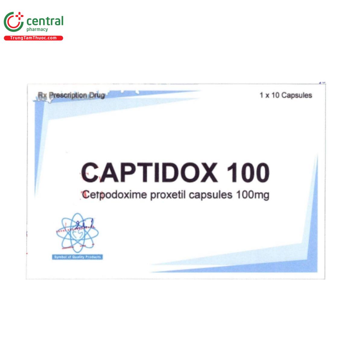 Cap Ridox Thuốc Captidox 100 điều trị nhiễm khuẩn nhẹ và vừa đường hô hấp trên