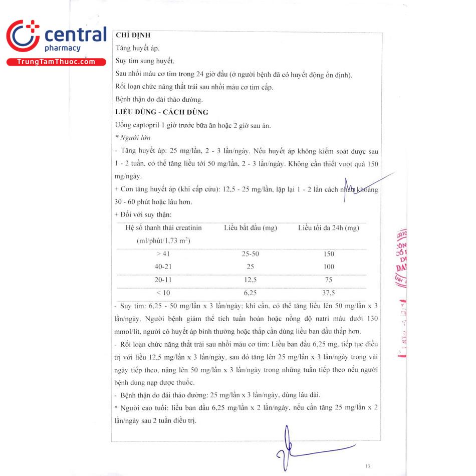 captopril 25mg danapha 2 C0607