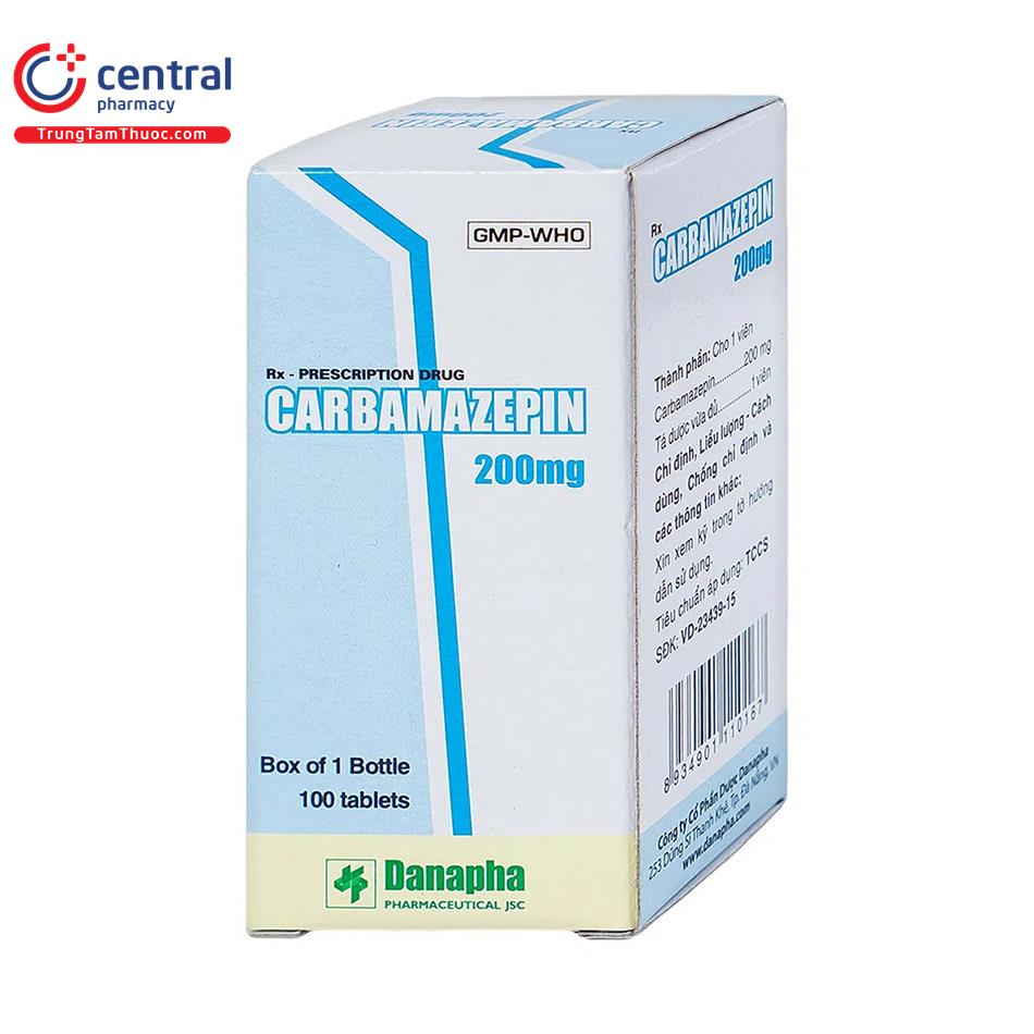 [CHÍNH HÃNG] Thuốc Carbamazepin 200mg Danapha trị động kinh cục bộ