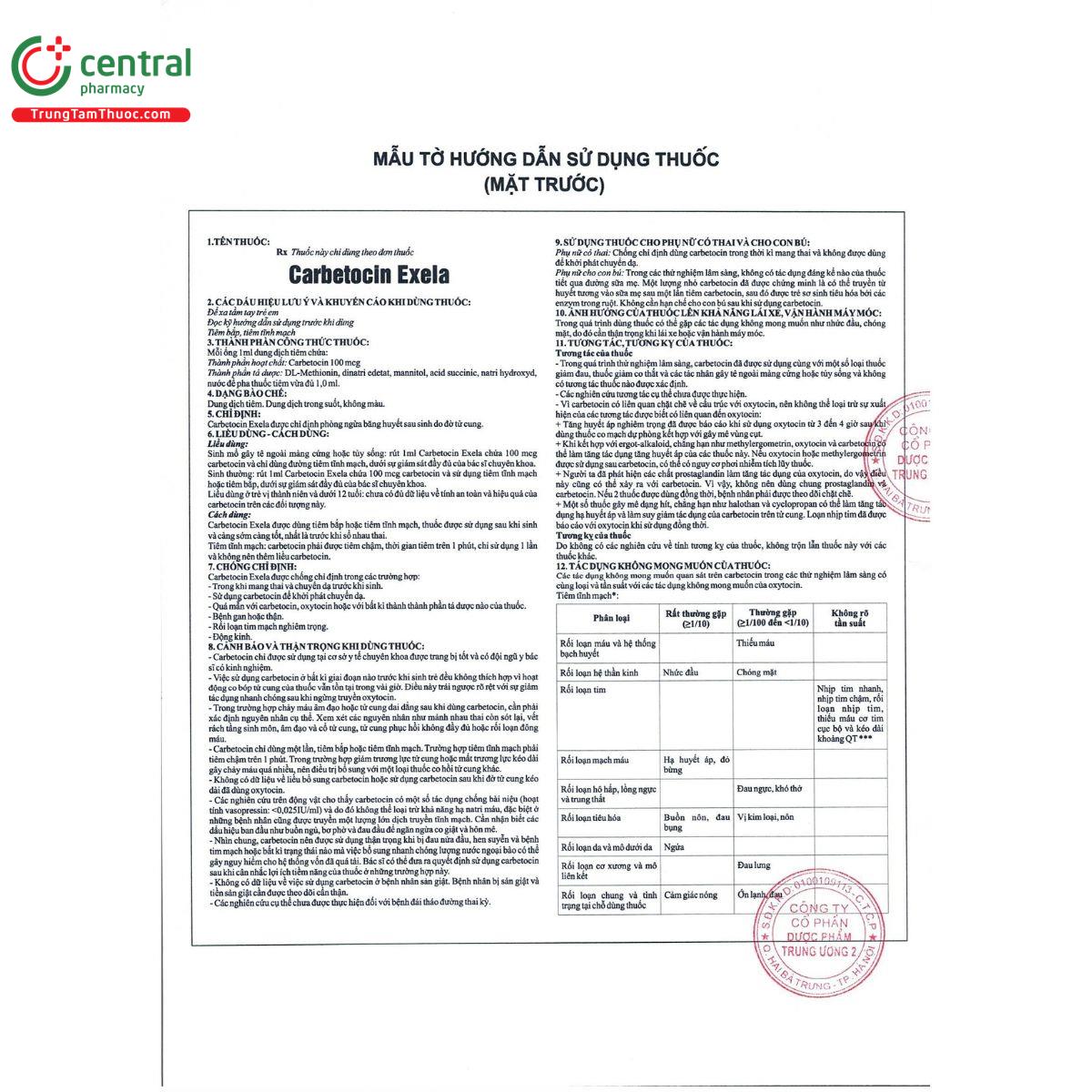 carbetocin exela 3 F2615 carbetocin exela 3 F2615
